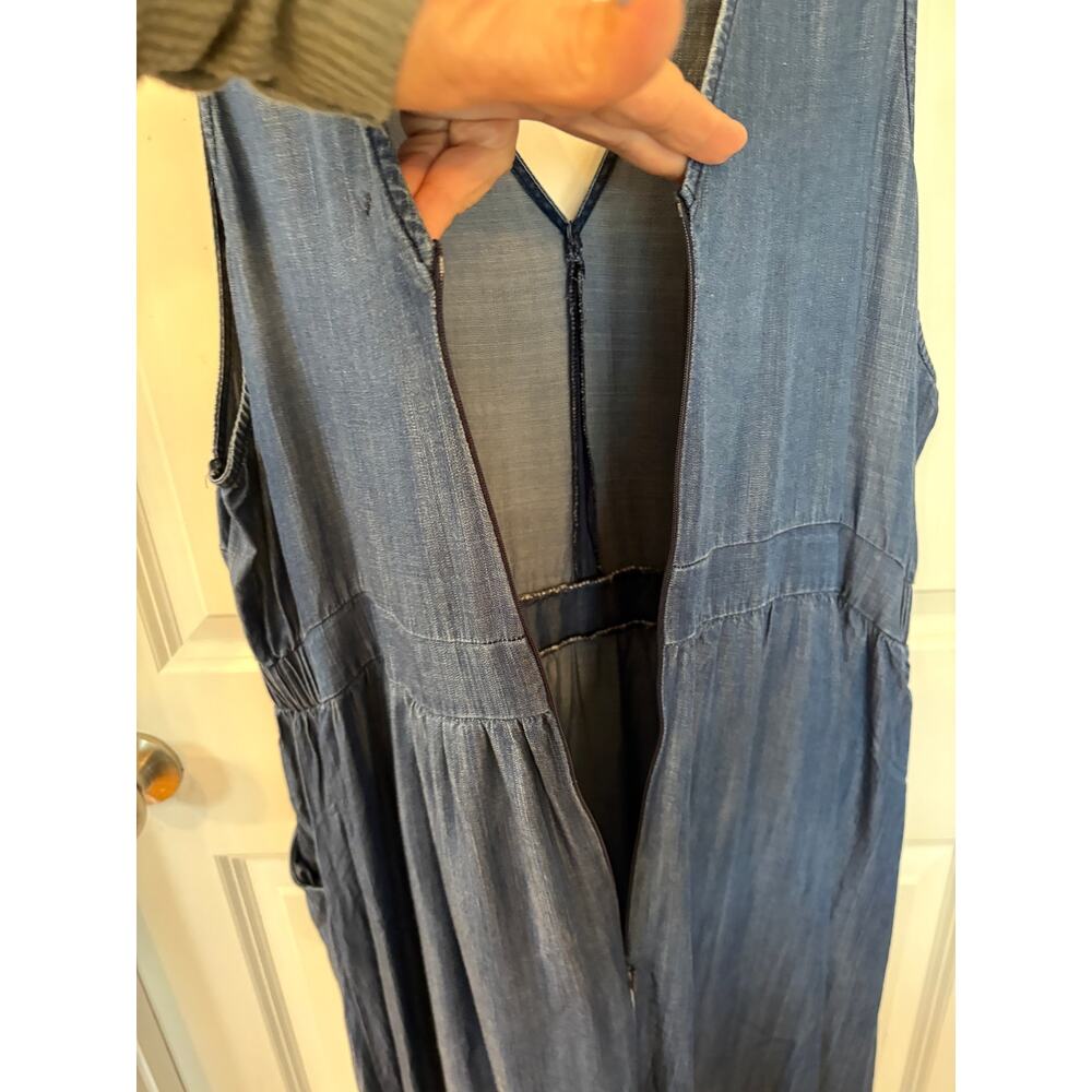 Standards & Practices Plus Size V-Neck A-Line Tencel Denim Maxi Dress Size 2X - Picture 16 of 16